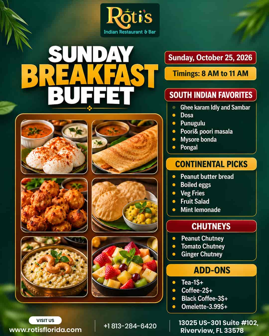 Make Your Sunday Morning Delicious at Roti’s!